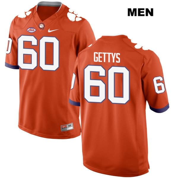 Men's Clemson Tigers #60 Bobby Gettys Stitched Orange Authentic Style 2 Nike NCAA College Football Jersey LTJ8646SG